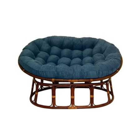 International Caravan 63 x 45 in. Double Papasan Chair with Micro Suede Cushion, Indigo 3304-MS-IN